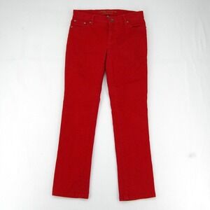 Lauren Jeans Co Classic Straight Jeans Womens 2P Red Mid Rise Stretch Denim